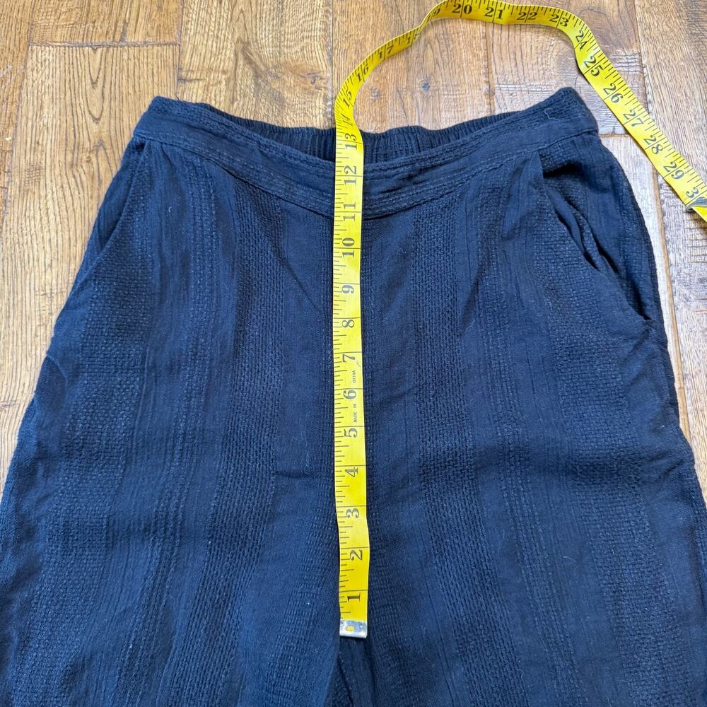 Free People Wide Leg Linen Blend Pants Women's S Beach Coastal Resort Boho Black - Picture 4 of 7